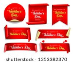 valentines day banners set.... | Shutterstock .eps vector #1253382370