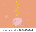 save money in the piggy bank... | Shutterstock .eps vector #1886856169