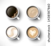 cups of coffee assortment set.... | Shutterstock .eps vector #1438587860