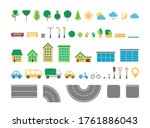flat simple city urban elements ... | Shutterstock .eps vector #1761886043