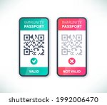immunity passport qr code on... | Shutterstock .eps vector #1992006470