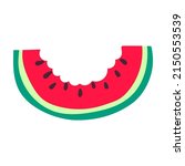 bitten slice of watermelon icon.... | Shutterstock .eps vector #2150553539