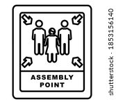 fire assembly point icon in... | Shutterstock .eps vector #1853156140