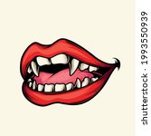 vampire mouth smiling vector... | Shutterstock .eps vector #1993550939
