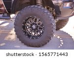 Small photo of Tillsonburg, Ontario / Canada - November 16 2019 : Showing an XD Series rim and Super Swamper tire on a truck, in the Santa Claus Parade.