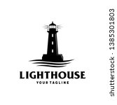 Lighthouse With Ocean Vector...