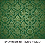 damask background green ... | Shutterstock .eps vector #529174330