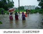 Small photo of Sylhet Bangladesh 17 Jun 2022: The flood situation in Sylhet has flooded roads and houses. Peoples are moving to safer places. Sylhet (Sunamganj Road) Bangladesh.