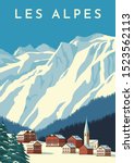 Alps Travel Retro Poster ...