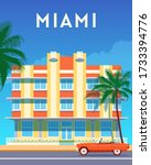 Miami City Travel Retro Poster  ...