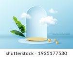 podium with clouds and empty... | Shutterstock .eps vector #1935177530