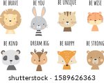 cute animal vector. nursery... | Shutterstock .eps vector #1589626363