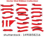 red and black ribbon collection ... | Shutterstock .eps vector #1490858216