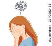 anxiety  sad and depressed... | Shutterstock .eps vector #2140682483