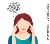 anxiety  sad and depressed... | Shutterstock .eps vector #2140682503