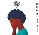 anxiety  sad and depressed... | Shutterstock .eps vector #2141233859