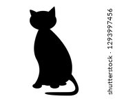 black cat silhouette isolated.... | Shutterstock .eps vector #1293997456