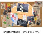 detective board with pins and... | Shutterstock .eps vector #1981417793