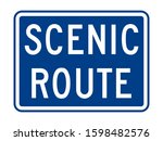 Scenic Route Sign With A White...