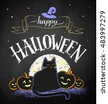 vector color chalk drawing of... | Shutterstock .eps vector #483997279