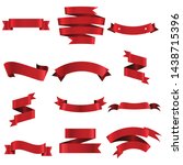 red ribbon set inisolated white ... | Shutterstock .eps vector #1438715396