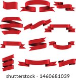 red ribbon set inisolated white ... | Shutterstock .eps vector #1460681039