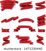 red ribbon set inisolated white ... | Shutterstock .eps vector #1471230440