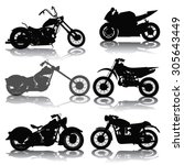 Set Of Motorcycles Silhouettes...