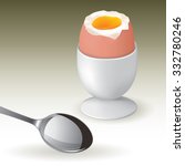 soft boiled egg in an egg cup... | Shutterstock .eps vector #332780246
