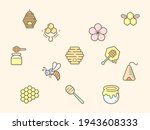 bee and honey element vector... | Shutterstock .eps vector #1943608333