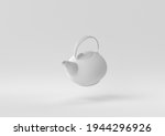 White Teapot Floating In White...