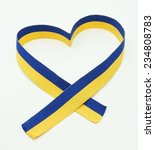 ukrainian flag in the ribbon of ... | Shutterstock . vector #234808783