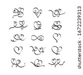 set of black hearts. heart... | Shutterstock .eps vector #1672239313