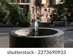 Drinking fountain in front of...
