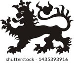 heraldic lion tattoo. black  ... | Shutterstock . vector #1435393916