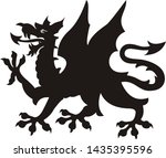 heraldic dragon tattoo. dlack   ... | Shutterstock . vector #1435395596