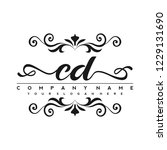 c d initial handwriting logo... | Shutterstock .eps vector #1229131690