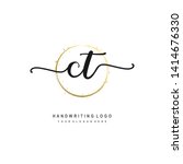 ct initial signature logo.... | Shutterstock .eps vector #1414676330