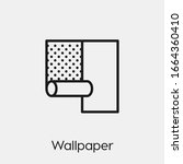 wallpaper icon vector. linear... | Shutterstock .eps vector #1664360410