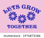retro happy flower vector art... | Shutterstock .eps vector #1976873186