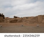 Small photo of Lima, Peru - August 1 2023: Archaeological Site Known as "La Huaca" It is a Truncated Pyramidal Structure, which Belonged to the Ichma Culture (900-1450 A.D.), and was also Occupied by the Incas