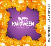 happy halloween pumpkin... | Shutterstock .eps vector #1525484939