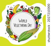 world vegetarian day banner... | Shutterstock .eps vector #2027210300