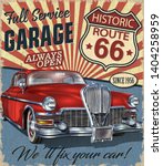 Vintage Route 66 Garage Retro...