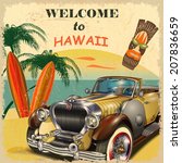 Welcome To Hawaii Retro Poster.