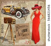 vintage poster with vintage... | Shutterstock .eps vector #566821456