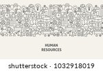 human resources banner concept. ... | Shutterstock .eps vector #1032918019