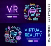 virtual reality neon website... | Shutterstock .eps vector #1191943996