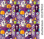 purple halloween party seamless ... | Shutterstock .eps vector #321378410