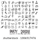set of party icons drawing... | Shutterstock .eps vector #1306517476
